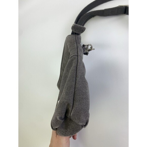 Travelon Anti-Theft Heritage Small Crossbody Bag Gray Cotton Canvas Zip RFID - Picture 2 of 16